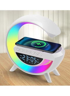 Buy Bluetooth speaker Atmosphere Lamp with 15W Wireless Charger Led Alarm Clock Dimmable Ambient Light Smart Table Lamp with Dazzling Running Lights 13 Modes Lights for Adults Kids Office Bedroom. in UAE