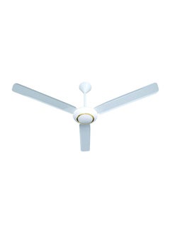 اشتري 56 Inch Three-Blade Indoor Ceiling Fan White With Gold Decor And 5 Speed Control في الامارات