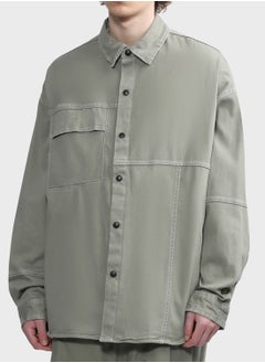 Buy Washed Twill Panel Shirt in UAE