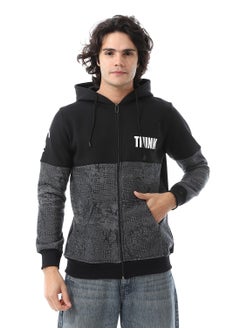 Buy Mens Hoodie With Through Zipper And Army Design in Egypt