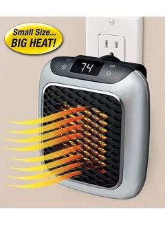 Buy Space Heater With LED Display Wall Outlet Electric Heater With Adjustable Thermostat Handy Heater Turbo, 800 Watt Wall Outlet Heater in UAE