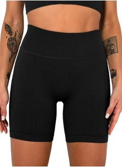 Buy High Waist Seamless Sports Shorts Tummy Control Workout Yoga Sports Stretchable Tight Shorts in UAE