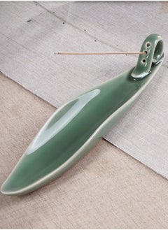 اشتري Incense Stick Holder with 3 Holes, 9 Inch Length Ceramic Incense for Counters, Meditation Room, Yoga, Home, Office (GREEN) في السعودية