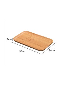 Buy Durable and high-quality multi-use rectangular wooden serving tray, size 24*36 cm in Saudi Arabia