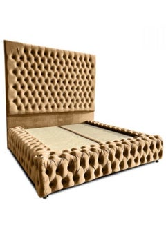 Buy Yasmin | Velvet Bed Frame - Beige in Saudi Arabia