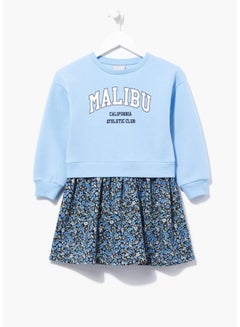 Buy Girls Blue Malibu Print Sweatshirt Dress in Egypt