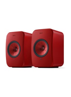 اشتري KEF LSX II - مكبرات صوت لاسلكية على رف الكتب، أحمر، مكبرات صوت نشطة | تلفزيون | الكمبيوتر | الألعاب | اتش دي ام اي في الامارات