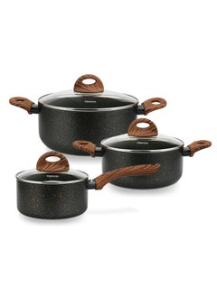 اشتري Cookware Set Black Cosmic 6 Pcs (Aluminium With Non-Stick Coating) في الامارات