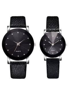 Buy 2 Pcs Couple's Rhinestone Inlay Fashion Quartz Watch in Saudi Arabia