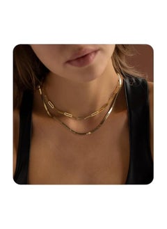 Buy 18K Gold Plated Chain Necklace, Zigzag Necklace for Women and Girls Jewelry for All Occasions by Fayrouz Jewelry in Egypt