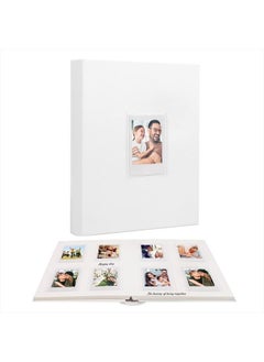 Buy 128 Pockets Photo Album with Writing Space, Front Window, Polaroid Photo Albums 3 Inch Compatible with Fujifilm Instax Mini 12 11 9 8 7+ 90 40, Polaroid 300, K-pop Photocards (White) in UAE