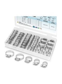 Uxcell 16mm-25mm Stainless Steel Adjustable Gear Hose Clamp Silver Tone 30pcs Power & Hand Tools