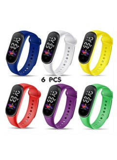 Buy Kids' Water Resistant Silicone Digital Watch 6PCS in Saudi Arabia