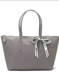 Buy Lacoste Women's L12.12 Concept Fashion Versatile Large Capacity Zipper Handbag Tote Bag Shoulder Bag Large Gray in Saudi Arabia