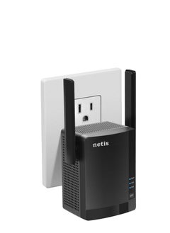 Buy Netis E3 AC1200 Wireless Dual Band Range WiFi Extender with WPS One Button Setup, 2 High Gain Antennas and Wired Expansion Port in UAE