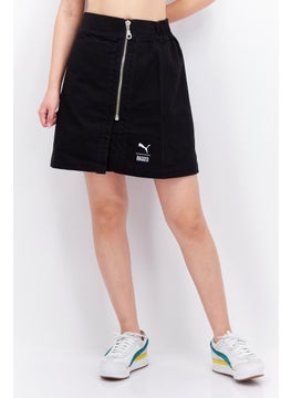 Buy Women Sportswear Fit Denim Mini Skirt, Black in UAE