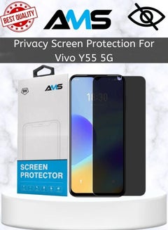 Buy Tempered glass screen protector for privacy and protection for Vivo Y55 5G in Saudi Arabia