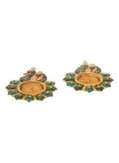 Buy Amaira Metal Diyas, Multicolour - Set of 2 in UAE