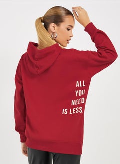 Buy Oversized Longline Back Slogan Hoodie in Saudi Arabia