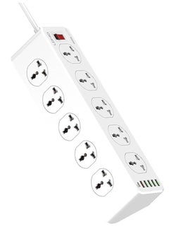Buy Power Strip with 10-Outlet Surge Protector Power Sockets 6 USB Ports 32W PD+QC Fast Charging Adapter Sockets 2-meter in Egypt