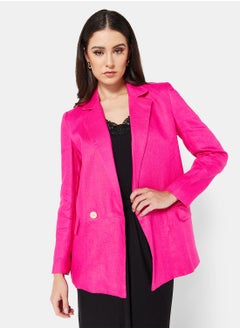 Buy Longline Linen Blazer in Saudi Arabia