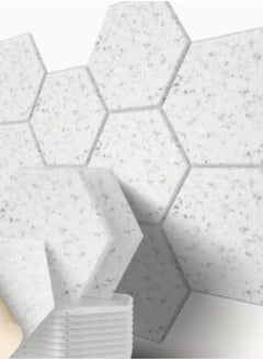 Buy 12pcs Sound Proof Panels, Acoustic Panels With Self-Adhesive, Flame Retardant, Stylish Hexagonal Design, Great To Reduce Noise And Eliminate Echoes (NRC>0.9), 30.48cm X 25.4cm X 1.02cm in UAE