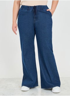 اشتري Mid Rise Wide Leg Jeans في السعودية