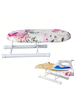 اشتري 1 Piece Mini Ironing Board, Flower Pattern Tabletop Ironing Board With Folding Legs, Small Steel Tabletop Ironing Board For Home Sewing Travel في السعودية