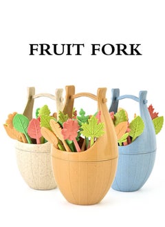 Buy Fruit Fork 3 Set ,Mini Forks with a Storage Jar Cute Kitchen Supplies,for Kids to Eat Fruit, Noodles, Dessert, Decoration Lunch Box Accessories in Saudi Arabia