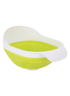 Buy Foldable Silicone strainer, Rice, Vegetables and fruits strainer, White*Green, Size 13.5*18.7*26 Cm in Saudi Arabia