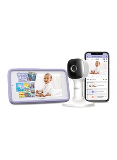 Buy Nursery Pal Cloud Touch With 5 Inch Touch Screen Parent Unit And Hd Wifi Camera With Magnetic Stand  For Smart Baby Monitoring - White in UAE