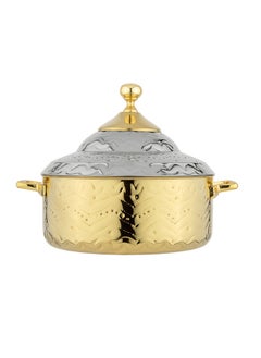 Buy Wejdan Hotpot Stainless Steel 3 Liter Silver/Gold in Saudi Arabia