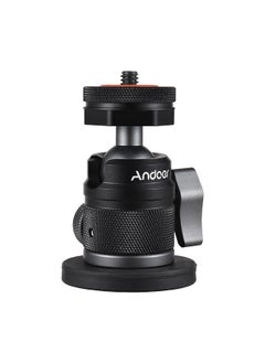 اشتري Andoer Mini Dual Use Ball Head Ballhead Adapter 1/4 Inch Screw & Cold Shoe Connection 360°Rotatable Aluminum Alloy with Small Magnetic Base 200g Load Capacity for Sports Cameras في السعودية