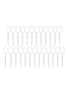 اشتري 25 Pcs Plastic Spoons Clear في مصر