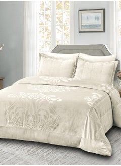 Buy Velvet Comforter Sets, 5 Pcs Single Size, Fits 120 x 200 cm Single Size Bed, With Removable Filling, Soft, Warm in Saudi Arabia