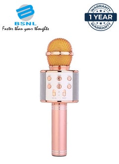 Buy Portable Wireless Handheld Karaoke Microphone With Bluetooth Speaker WS-858 Rose Gold in UAE