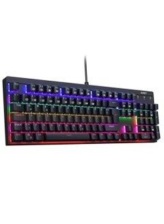 Buy Mechanical Gaming Keyboard KM-G6 105 Key with Game Software for Laptop Gamers Rainbow Backlight Mechanical Gaming Keyboard, Blue Switch in Egypt