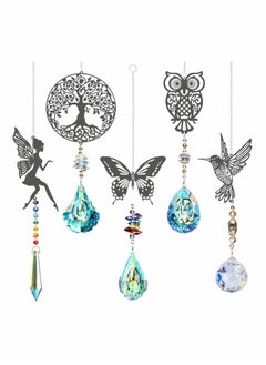 اشتري Crystal Suncatchers with Prisms Hanging Window Sun Catcher Decor Indoor Rainbow Maker Ornament Owl Hummingbird Butterfly Prism Suncatchers Gift, Pack of 5 في الامارات