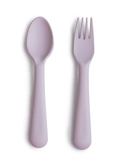 Buy Mushie Fork & Spoon Soft Lilac in Saudi Arabia