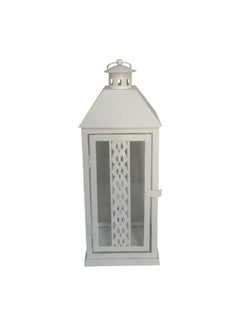 Buy Decorative Hanging Metal Candle Lantern White 46 x 18.5 x 18.5 cm HD-2301 in Saudi Arabia