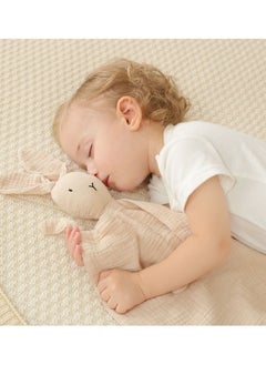 Buy Baby Pure Cotton Cloth Comfort Towel Baby Sleeping Doll with Sensory Teether Khaki in Saudi Arabia