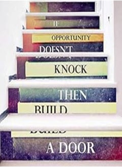 اشتري 3D Stairway Stickers Inspirational Books Home Stairs Wall Sticker Paper Decor Poster Waterproof Wall Art 6Pcs/set-X في مصر