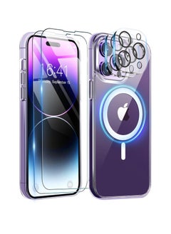 اشتري [5 in 1] Magnetic Case Compatible with iPhone 16 Pro Max [Anti-Yellowing] [Fit for Magsafe] with Screen Protector (2 Pack) + Camera Lens Protector (2 Pack), Clear Case Cover في السعودية