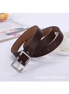 Buy Korean Style Denim Belt Unisex Casual PUCoffee Coffee in UAE