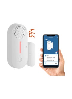 Buy Smart Door Window Open/Close Detector with Light Sound Alarm, Tuya WIFI Wireless Door Contactor Alarm Sensor, Smart Life App Monitor in Saudi Arabia