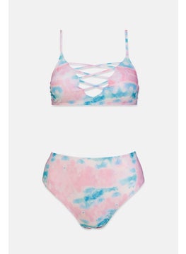 اشتري Women Padded Tie Dye Bikini Set, Purple Combo في السعودية