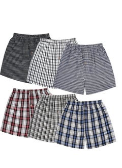 Buy 6 pcsMen's Woven Boxers Underwear Pack Cotton Boxer Shorts Assorted Colors in UAE