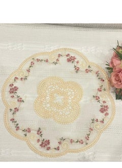 Buy Lace Round Embroidery Placemat in UAE