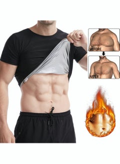 Buy Men's Round Neck Shapewear Tops Stretch Slimming Muscle Wear Athletic Body Shaper Shirt in UAE