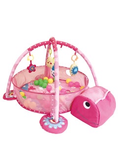 Buy Baby Activity Gym and Ball Pit Play Mat with 30 Balls Pink Turtle in UAE